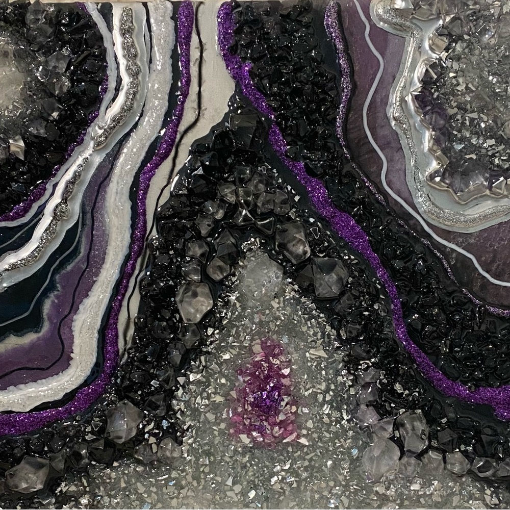 HOST PICK!!!12 x 9 or 9 x 12 geode resin epoxy art